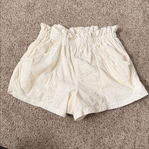 Free People High Waist Cream Shorts